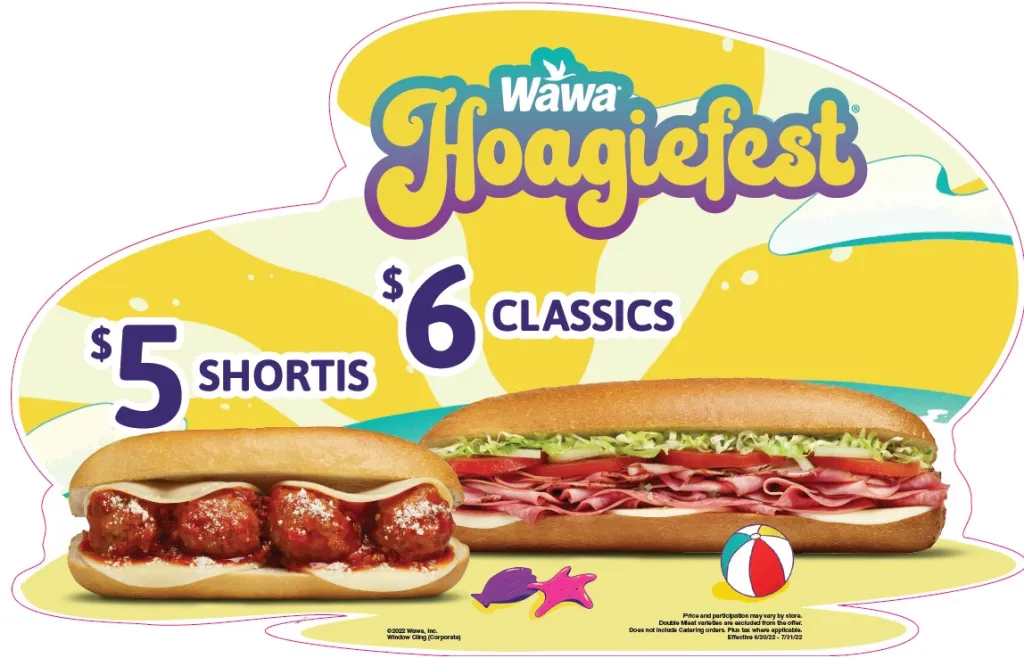Image of deals for Wawa Hoagie Fest 2025 (US) - $5 Shortis and $6 Classics